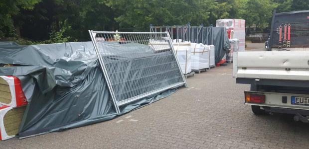 Bauzaun mieten in Haan z.B. als Materiallager | Gitter-Profi.de